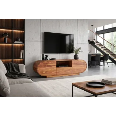 Invicta Szafka TV ORGANICO oval sheesham 160 x 50 x 38cm / 49229