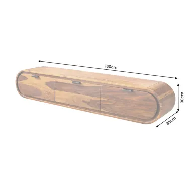 Invicta Szafka TV ORGANICO oval sheesham 160 x 30 x 35cm / 47755