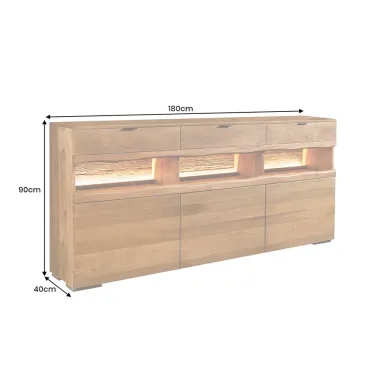 Invicta Komoda GRAND MANGO LED drewno mango 180 x 90 x 40cm / 49212