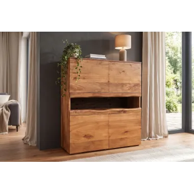 Invicta Komoda wysoka GRAND MANGO LED drewno mango 100 x 120 x 40cm / 49213