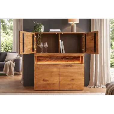Invicta Komoda wysoka GRAND MANGO LED drewno mango 100 x 120 x 40cm / 49213