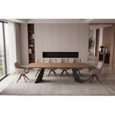 Invicta Stół rozkładany PRESTIGE fornirowany orzech naturalny 180 - 240cm / 48205