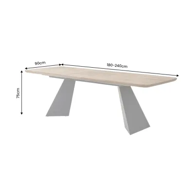 Invicta Stół rozkładany PRESTIGE fornirowany orzech naturalny 180 - 240cm / 48205