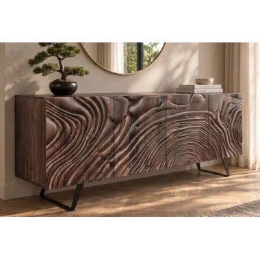 Invicta FLUID Komoda 3D brązowe mango 177 x 75 x 39cm / 49225