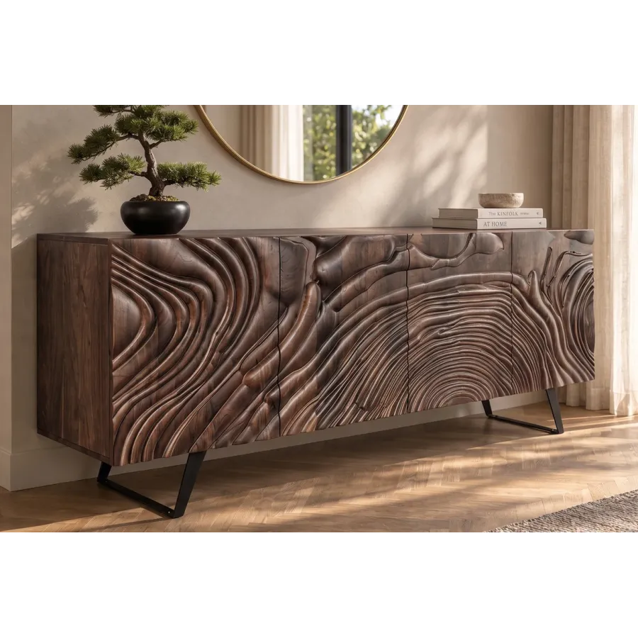 Invicta FLUID Komoda 3D brązowe mango 177 x 75 x 39cm / 49225