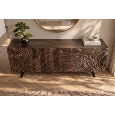 Invicta FLUID Komoda 3D brązowe mango 177 x 75 x 39cm / 49225
