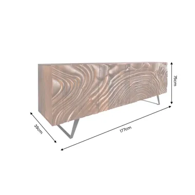 Invicta FLUID Komoda 3D brązowe mango 177 x 75 x 39cm / 49225