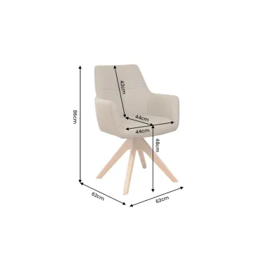 Invicta Krzesło ALMARA obrotowe 360° skórzane taupe / 49480