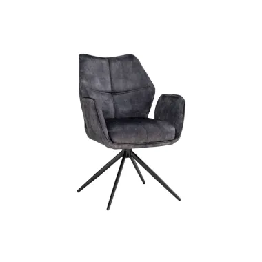 Invicta Krzesło CONCORD obrotowe 180° szary aksamit / 48900