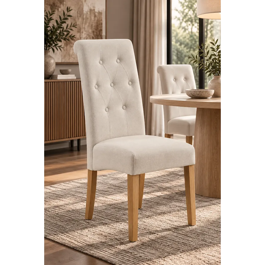 Invicta Krzesło CASA tkanina teksturowa beżowa 45cm / 48786