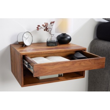 Invicta Szafka nocna LAGOS wisząca miodowy brąz mango 50 x 25 x 35cm / 48851