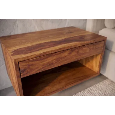 Invicta Szafka nocna LAGOS wisząca miodowy brąz mango 50 x 25 x 35cm / 48851