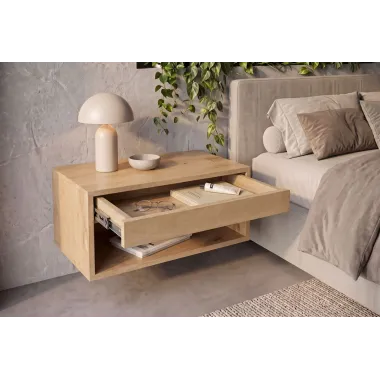 Invicta Szafka nocna PURE wisząca naturalnie kremowe mango 50 x 25 x 35cm / 48850