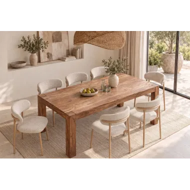 Invicta Stół drewniany MAKASSAR fix Sheesham 200 x 76 x 100cm / 15516