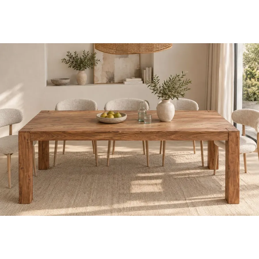 Invicta Stół drewniany MAKASSAR fix Sheesham 200 x 76 x 100cm / 15516