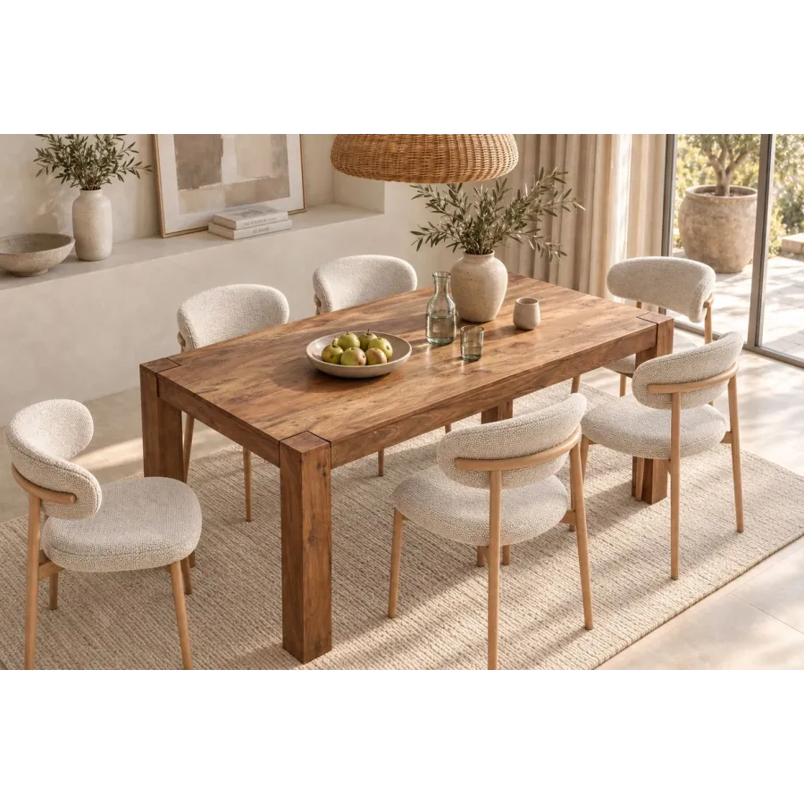 Invicta Stół drewniany MAKASSAR fix Sheesham 160 x 76 x 90cm / 39362