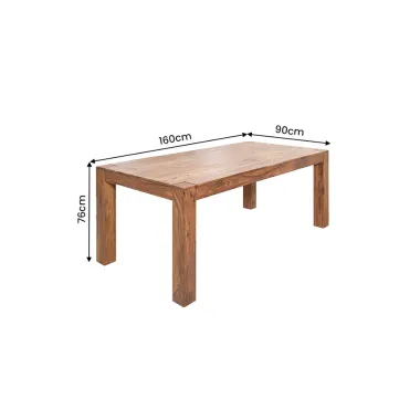 Invicta Stół drewniany MAKASSAR fix Sheesham 160 x 76 x 90cm / 39362