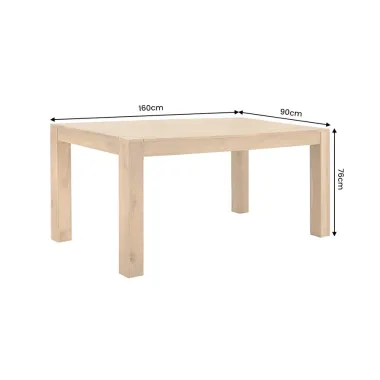 Invicta Stół drewniany MAKASSAR fix kremowe mango 160 x 76 x 90cm / 39362