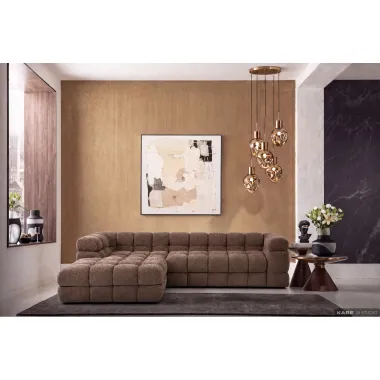 Kare Sofa narożna SALAMANCA brązowe chenille lewostronna 270 x 67 x 170cm / 71828