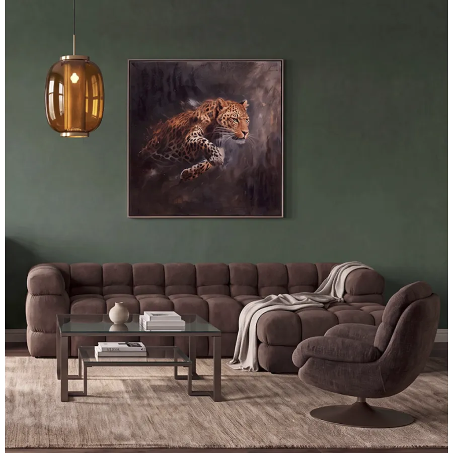 Kare Sofa narożna SALAMANCA brązowe chenille prawostronna 270 x 67 x 170cm / 71827