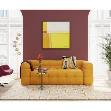 Kare Sofa SALAMANCA żółte chenille 240 x 70 x 107cm / 87347
