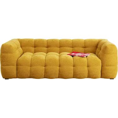 Kare Sofa SALAMANCA żółte chenille 240 x 70 x 107cm / 87347