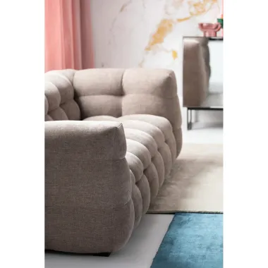 Kare Sofa SALAMANCA szaro brązowy chenille 240 x 70 x 107cm / 87346