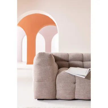 Kare Sofa SALAMANCA szaro brązowy chenille 240 x 70 x 107cm / 87346