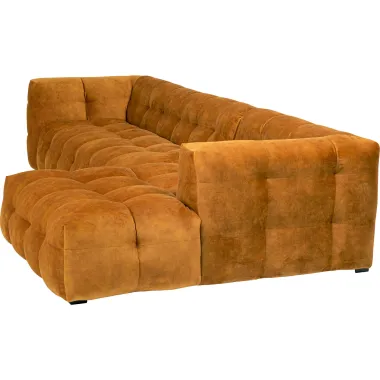 Kare Sofa narożna SALAMANCA żółto brązowe chenille prawostronna 320 x 67 x 167cm / 86864