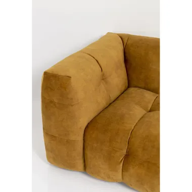 Kare Sofa narożna SALAMANCA żółto brązowe chenille prawostronna 320 x 67 x 167cm / 86864
