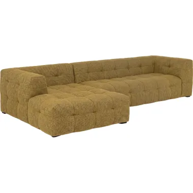 Kare Sofa narożna SALAMANCA żółto brązowe chenille lewostronna 320 x 67 x 167cm / 86865
