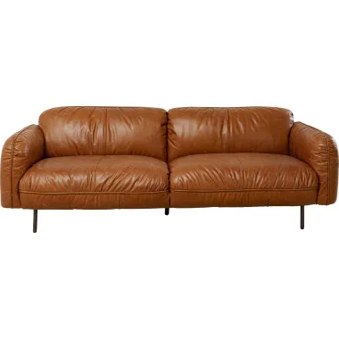 Kare Sofa CALGARY brązowa skóra naturalna 226 x 73 x 88cm / 87147