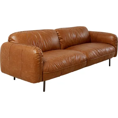 Kare Sofa CALGARY brązowa skóra naturalna 226 x 73 x 88cm / 87147