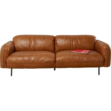 Kare Sofa CALGARY brązowa skóra naturalna 226 x 73 x 88cm / 87147