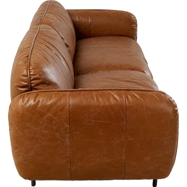 Kare Sofa CALGARY brązowa skóra naturalna 226 x 73 x 88cm / 87147