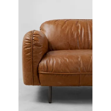 Kare Sofa CALGARY brązowa skóra naturalna 226 x 73 x 88cm / 87147