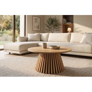 Invicta Stolik kawowy VALHALLA WOOD dąb Ø 70cm / 45894