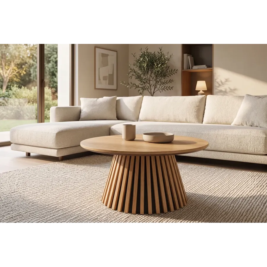 Invicta Stolik kawowy VALHALLA WOOD dąb Ø 70cm / 45894