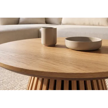 Invicta Stolik kawowy VALHALLA WOOD dąb Ø 70cm / 45894