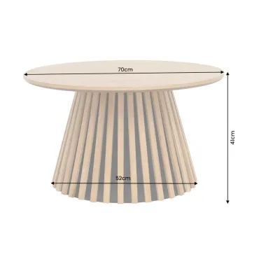 Invicta Stolik kawowy VALHALLA WOOD dąb Ø 70cm / 45894