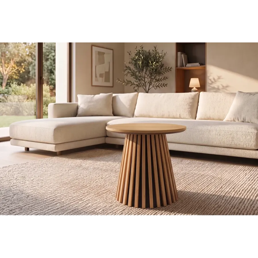 Invicta Stolik kawowy VALHALLA WOOD dąb Ø 50cm / 45895