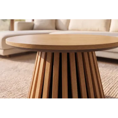 Invicta Stolik kawowy VALHALLA WOOD dąb Ø 50cm / 45895