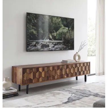 WOHNLING Szafka TV MYSTIC LIVING 3D sheesham 160 x 40 x 35cm / WL7.030