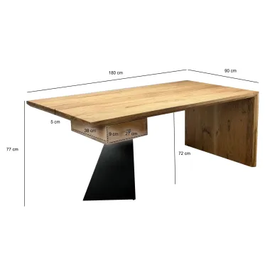 Wohnling Biurko AVANGARDA drewno z szufladą 180 x 77 x 90cm / WL7.408