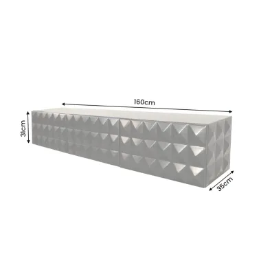 Invicta Szafka TV VULCANO wisząca czarne mango 160 x 31 x 35cm / 47768