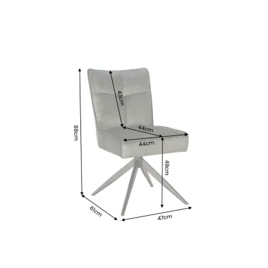 Invicta Krzesło obrotowe LUGANO 360° zielony aksamit 47 x 88 x 51cm / 49070