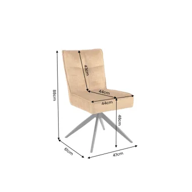 Invicta Krzesło obrotowe LUGANO 360° musztardowo żółty aksamit 47 x 88 x 51cm / 49069