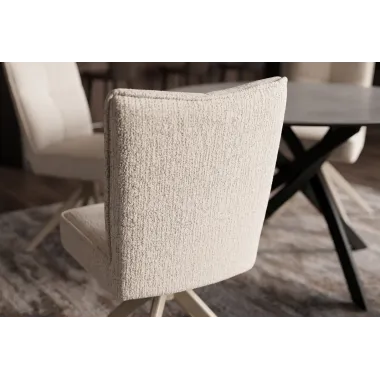 Invicta Krzesło obrotowe LUGANO 360° beżowe chenille 47 x 88 x 51cm / 49065