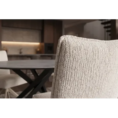 Invicta Krzesło obrotowe LUGANO 360° beżowe chenille 47 x 88 x 51cm / 49065