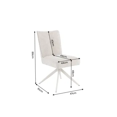 Invicta Krzesło obrotowe LUGANO 360° beżowe chenille 47 x 88 x 51cm / 49065